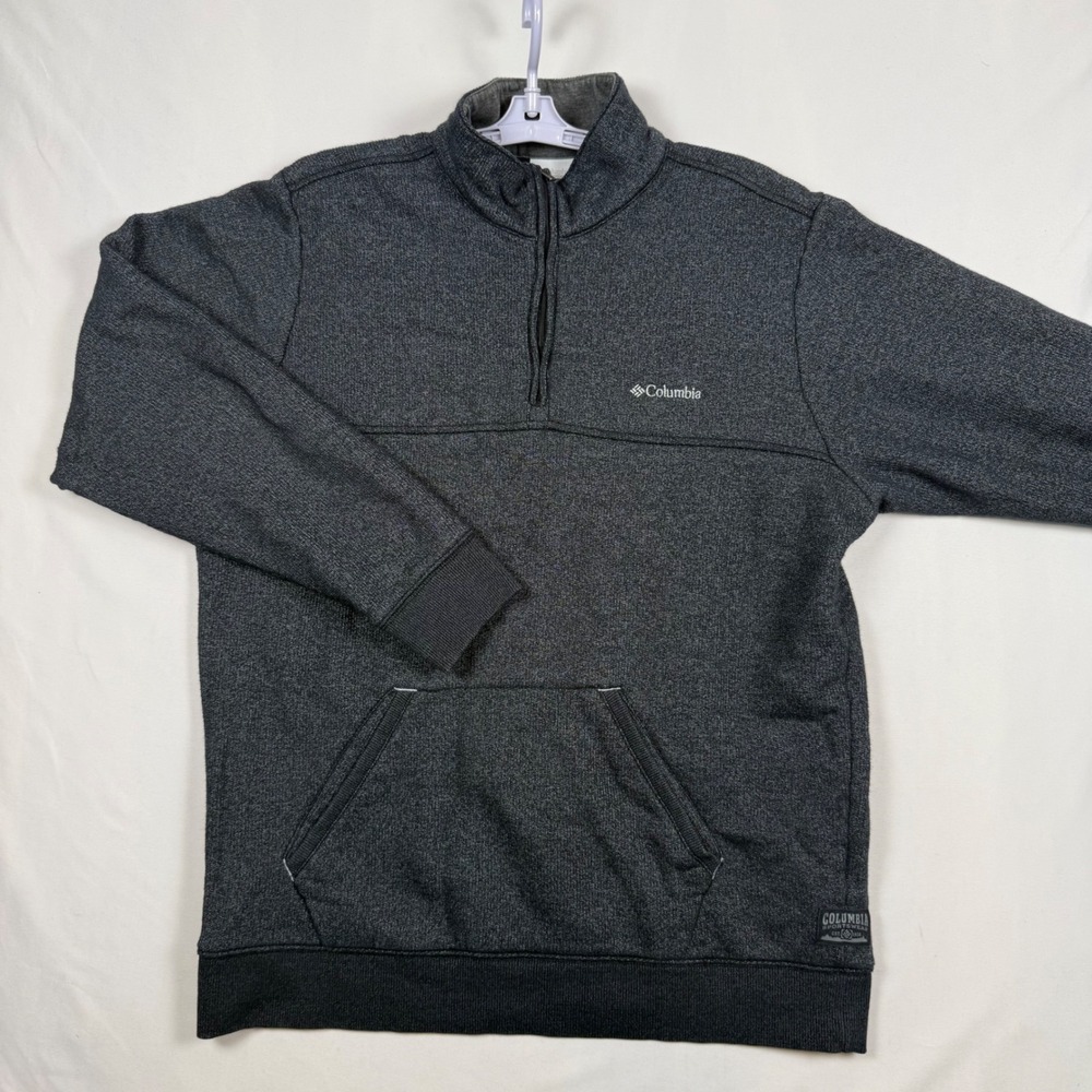 Columbia Mens Hart Mountain II Quarter Zip Pullover Charcoal Gray Fleece Large